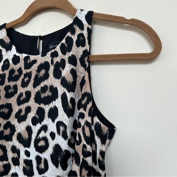 BANANA REPUBLIC Leopard Print Sleeveless Wide Leg Cropped Jumpsuit - Picture 4 of 9